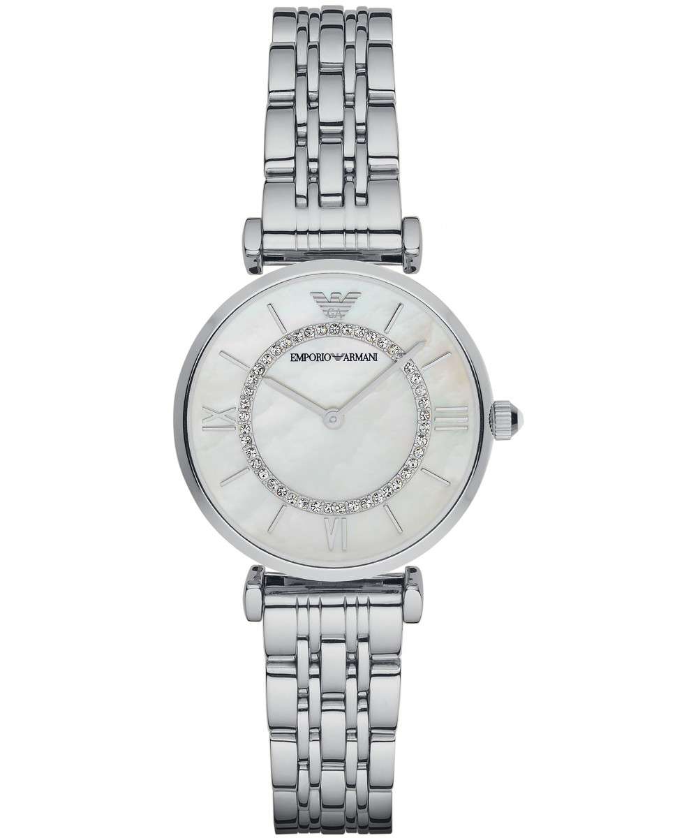 Schone Armani AR1908 Uhr fur Damen mit Zifferblatt in Grau Multikolour und Stahl Armband. Watch2day